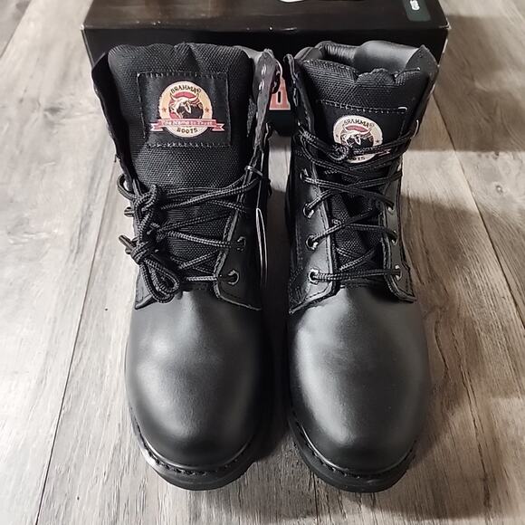BRAHMA Black Steel Toe Work Boots Mens Size 10.5 main image 6